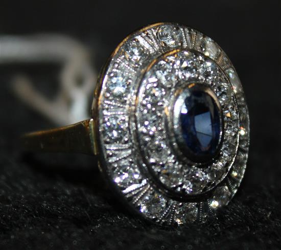 Diamond and sapphire dress ring